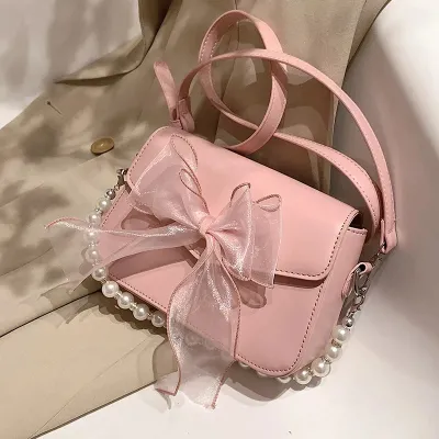 Pearl Square Female Clutch Crossbody Bag